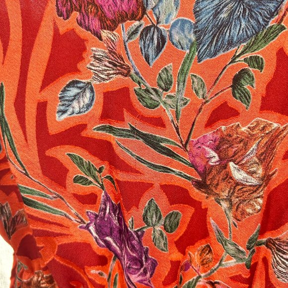 Alexis Marseille One Shoulder High Low Ruffle Maxi Dress in Red Floral - Picture 9 of 11